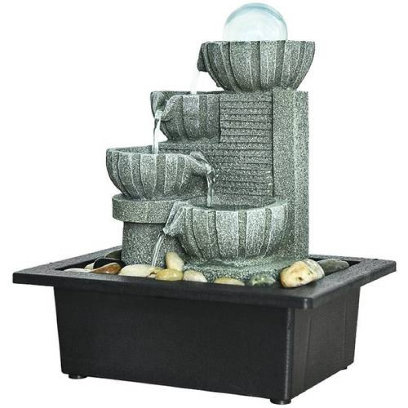 11" H Soothing Cascading Tabletop Fountain for Office and Home Decor