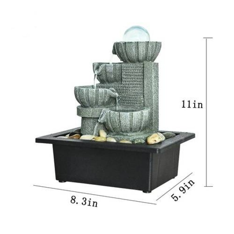 11" H Soothing Cascading Tabletop Fountain for Office and Home Decor