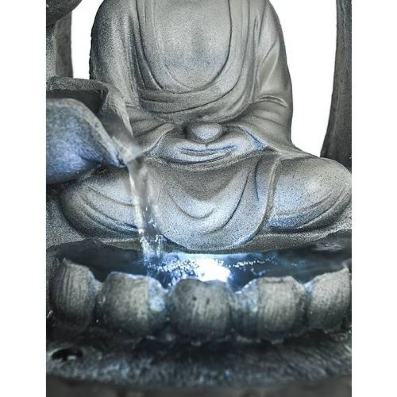 11in Buddha Tabletop Water Fountain for Home Decoration with LED Light