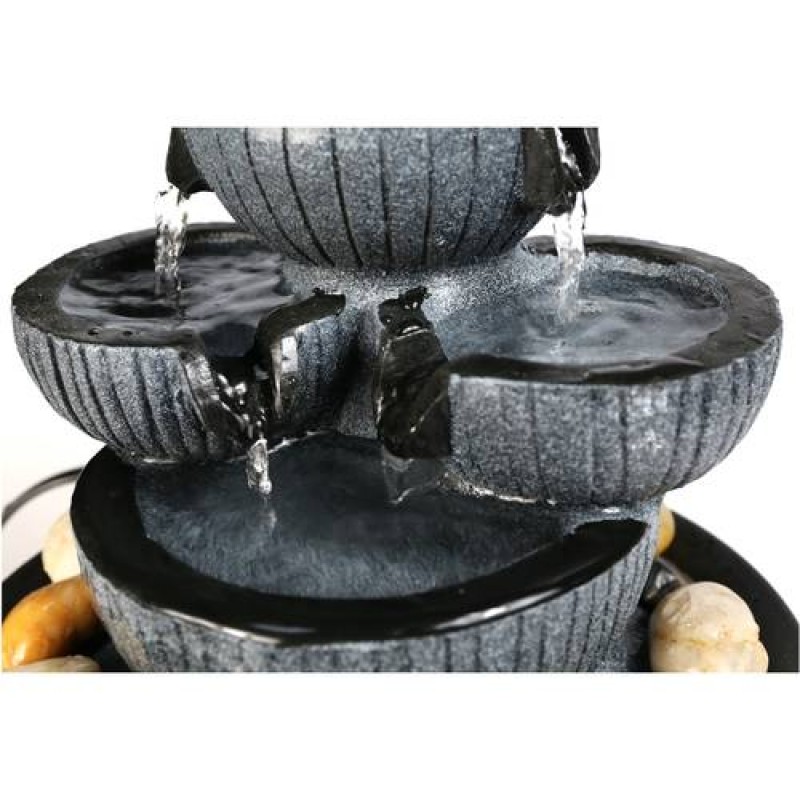 10.6in Tabletop Fountain Indoor Water Fountain with LED Light for Home Decor