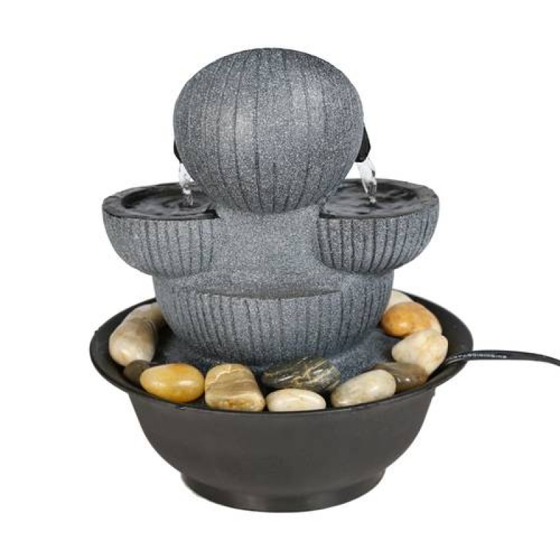 10.6in Tabletop Fountain Indoor Water Fountain with LED Light for Home Decor