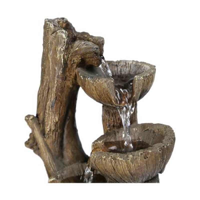 10.8inches high Indoor Desktop Woodland Tree Trunk Fountain with LED Light